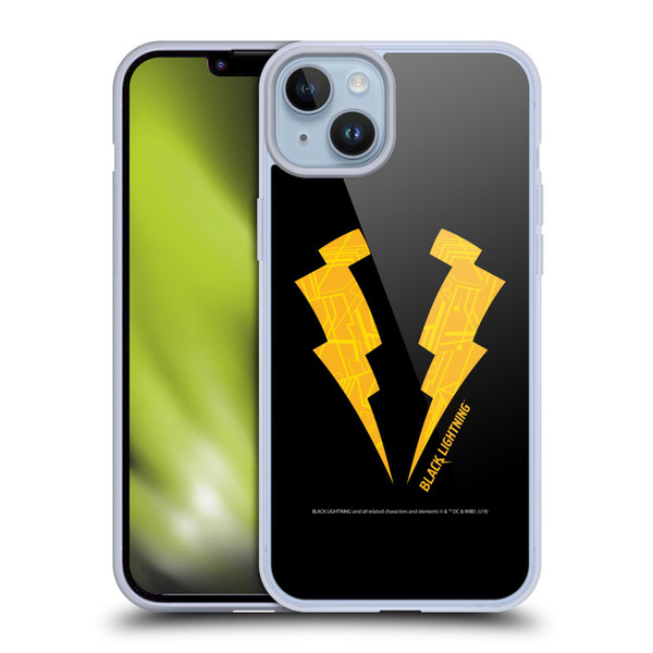 Black Lightning Key Art Logo Soft Gel Case for Apple iPhone 14 Plus