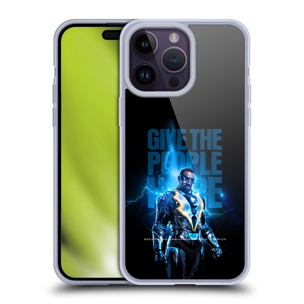 Black Lightning Key Art Give The People Hope Soft Gel Case for Apple iPhone 14 Pro Max