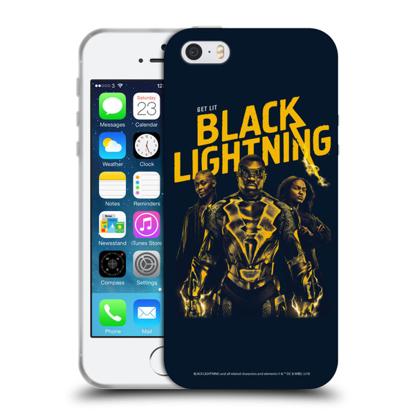 Black Lightning Key Art Get Lit Soft Gel Case for Apple iPhone 5 / 5s / iPhone SE 2016