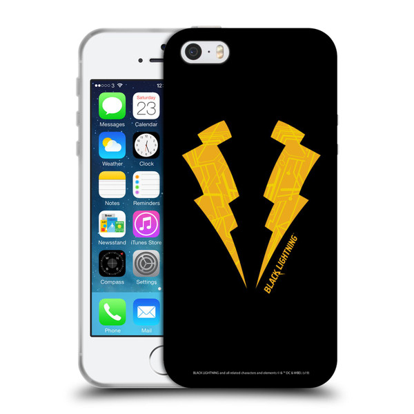 Black Lightning Key Art Logo Soft Gel Case for Apple iPhone 5 / 5s / iPhone SE 2016