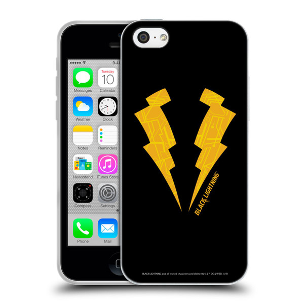 Black Lightning Key Art Logo Soft Gel Case for Apple iPhone 5c