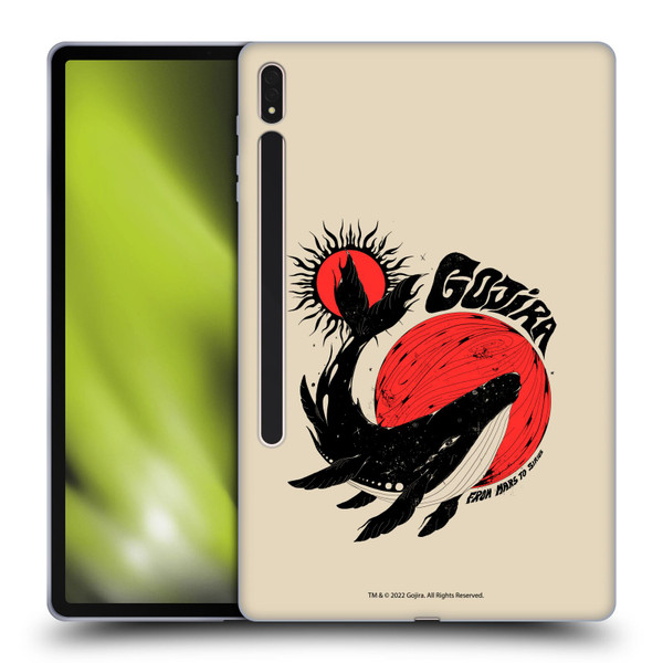 Gojira Graphics Whale Sun Moon Soft Gel Case for Samsung Galaxy Tab S8 Plus