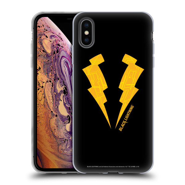 Black Lightning Key Art Logo Soft Gel Case for Apple iPhone XS Max