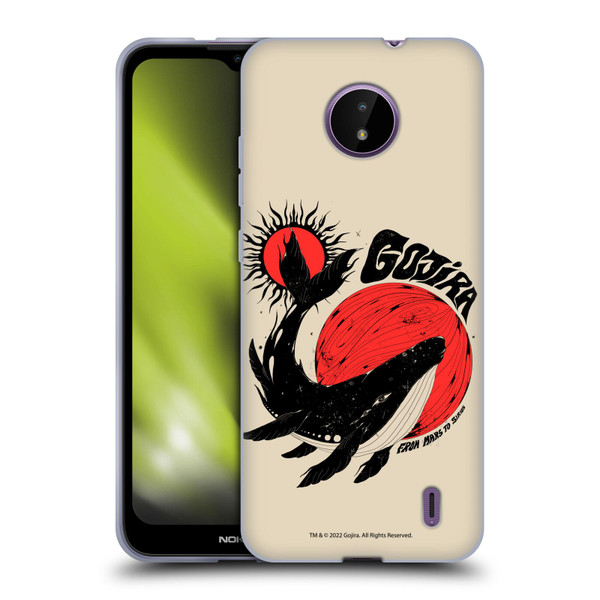Gojira Graphics Whale Sun Moon Soft Gel Case for Nokia C10 / C20