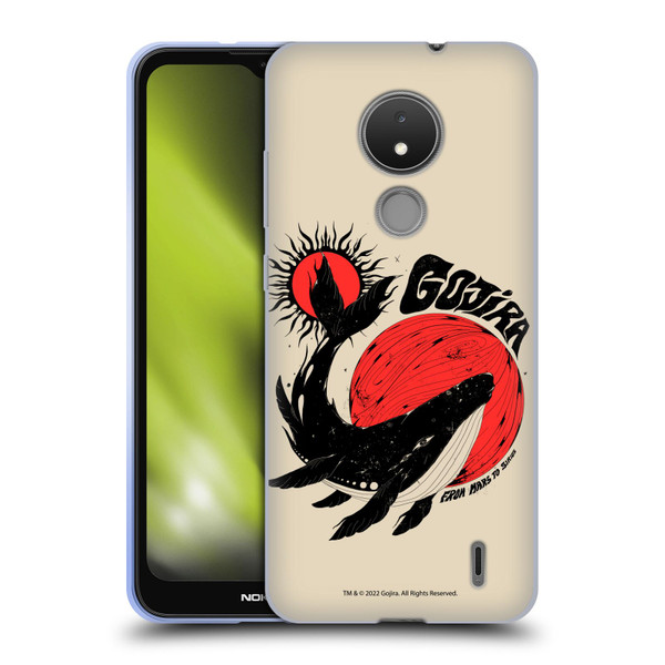 Gojira Graphics Whale Sun Moon Soft Gel Case for Nokia C21