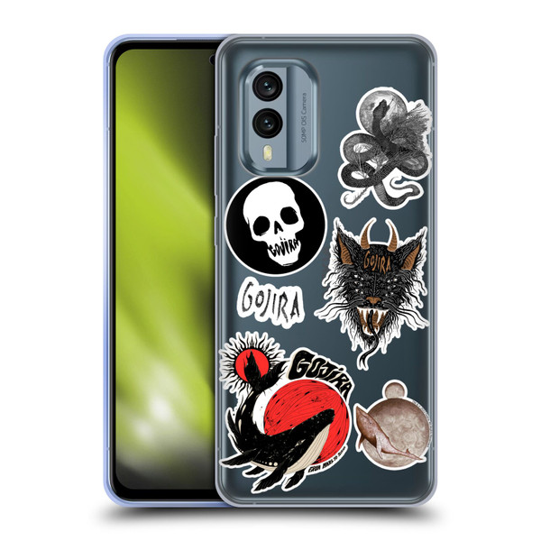 Gojira Graphics Sticker Print Soft Gel Case for Nokia X30