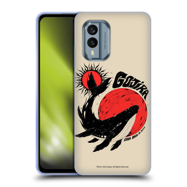 Gojira Graphics Whale Sun Moon Soft Gel Case for Nokia X30