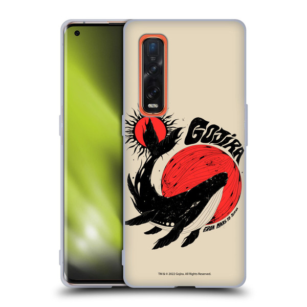 Gojira Graphics Whale Sun Moon Soft Gel Case for OPPO Find X2 Pro 5G