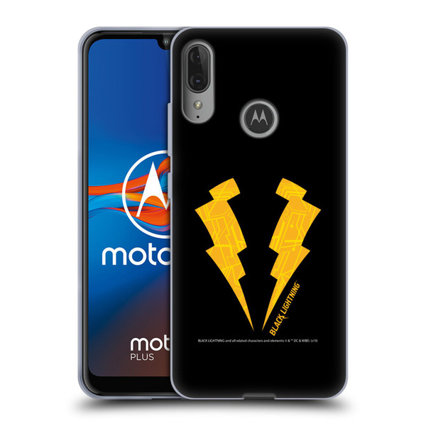 Black Lightning Key Art Logo Soft Gel Case for Motorola Moto E6 Plus