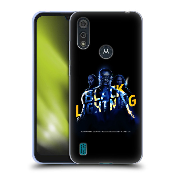 Black Lightning Key Art Group Soft Gel Case for Motorola Moto E6s (2020)