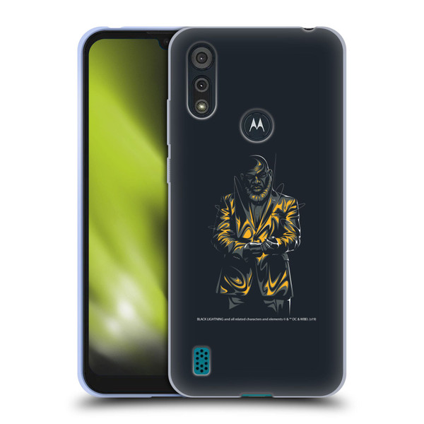 Black Lightning Key Art Tobias Whale Soft Gel Case for Motorola Moto E6s (2020)