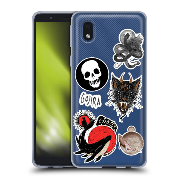 Gojira Graphics Sticker Print Soft Gel Case for Samsung Galaxy A01 Core (2020)