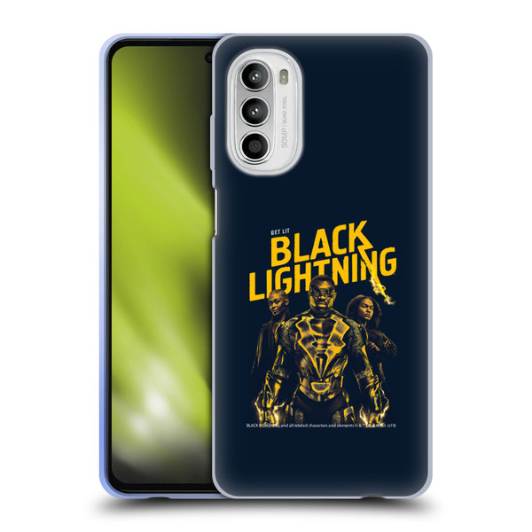 Black Lightning Key Art Get Lit Soft Gel Case for Motorola Moto G52