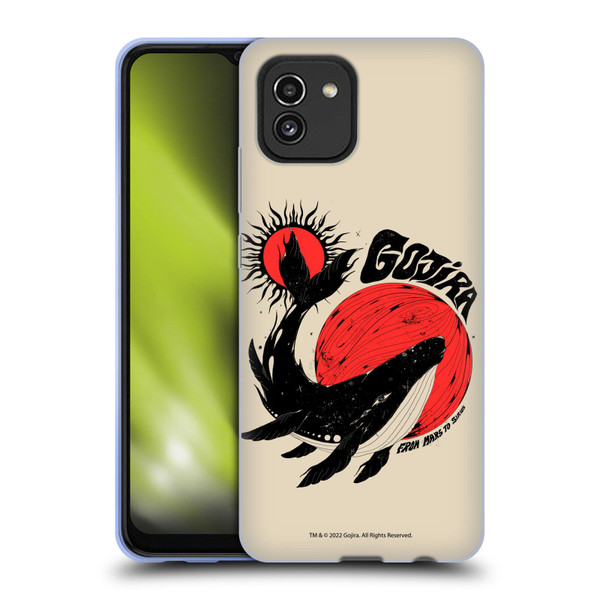 Gojira Graphics Whale Sun Moon Soft Gel Case for Samsung Galaxy A03 (2021)