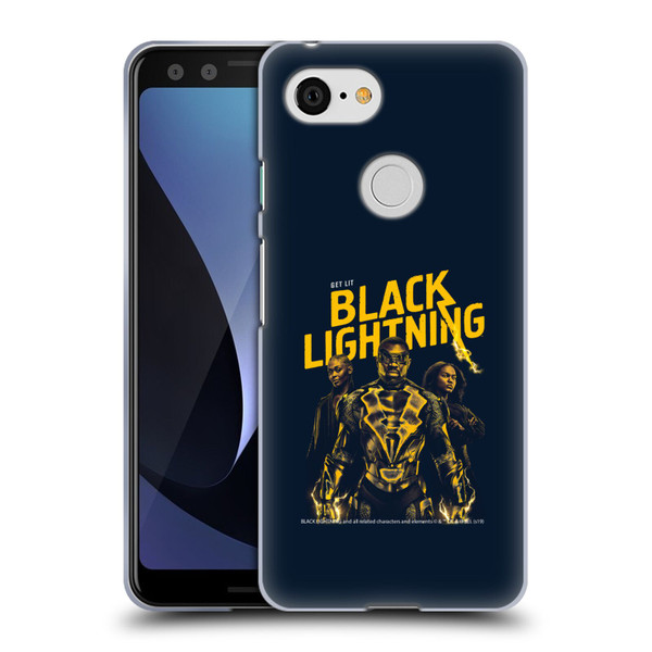 Black Lightning Key Art Get Lit Soft Gel Case for Google Pixel 3