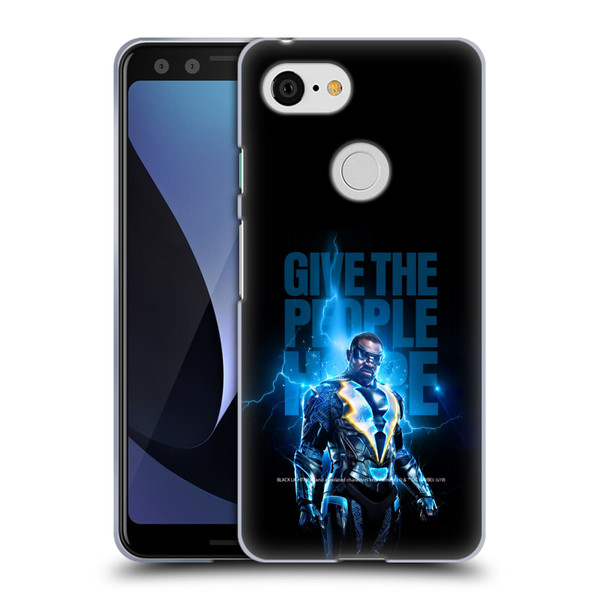 Black Lightning Key Art Give The People Hope Soft Gel Case for Google Pixel 3