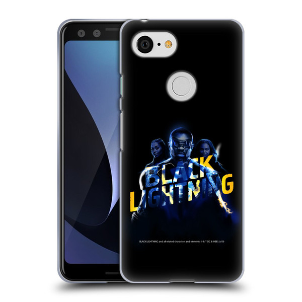 Black Lightning Key Art Group Soft Gel Case for Google Pixel 3