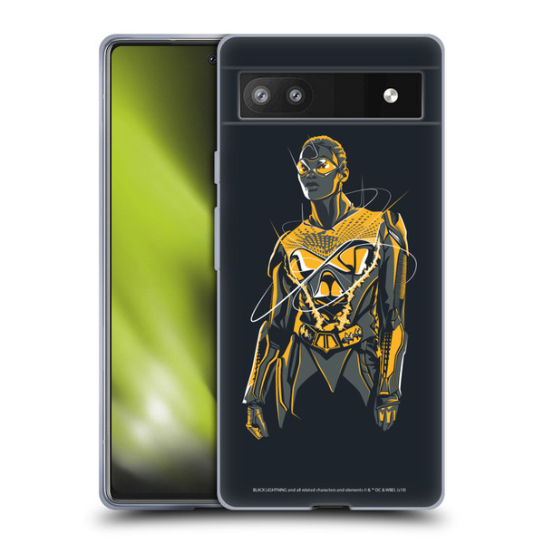 Black Lightning Key Art Thunder Soft Gel Case for Google Pixel 6a