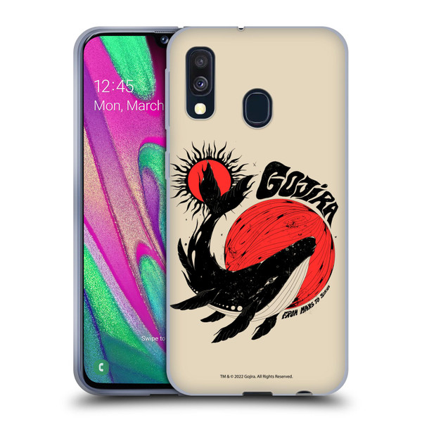 Gojira Graphics Whale Sun Moon Soft Gel Case for Samsung Galaxy A40 (2019)