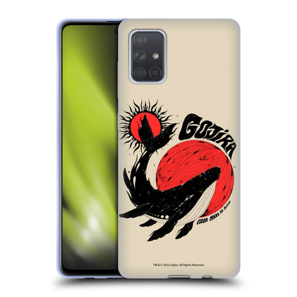 Gojira Graphics Whale Sun Moon Soft Gel Case for Samsung Galaxy A71 (2019)