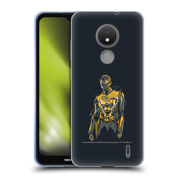 Black Lightning Key Art Thunder Soft Gel Case for Nokia C21