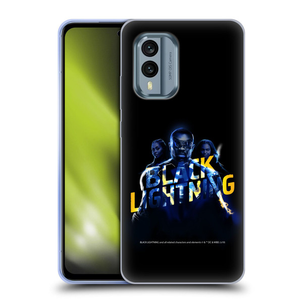 Black Lightning Key Art Group Soft Gel Case for Nokia X30