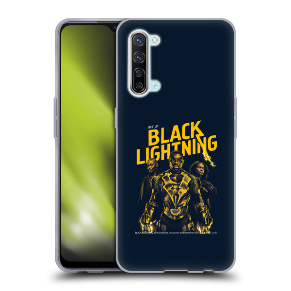 Black Lightning Key Art Get Lit Soft Gel Case for OPPO Find X2 Lite 5G
