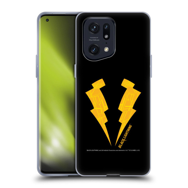 Black Lightning Key Art Logo Soft Gel Case for OPPO Find X5 Pro