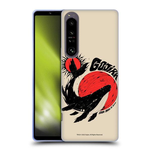 Gojira Graphics Whale Sun Moon Soft Gel Case for Sony Xperia 1 IV