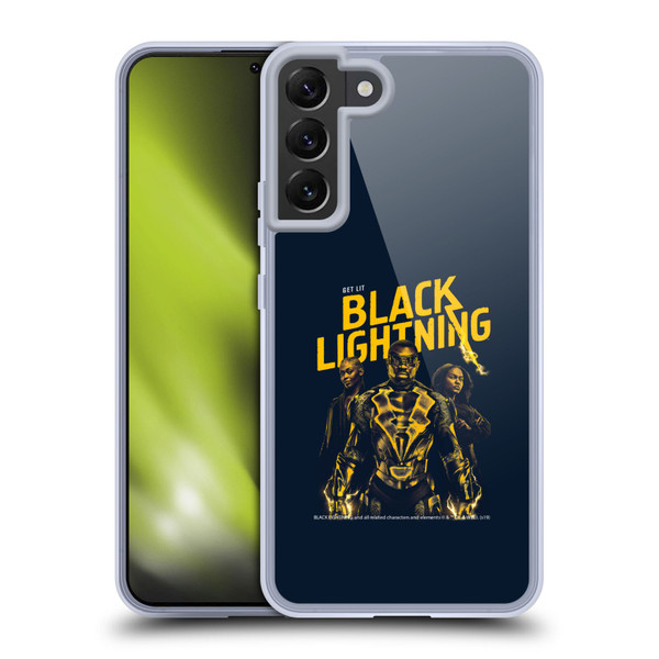 Black Lightning Key Art Get Lit Soft Gel Case for Samsung Galaxy S22+ 5G