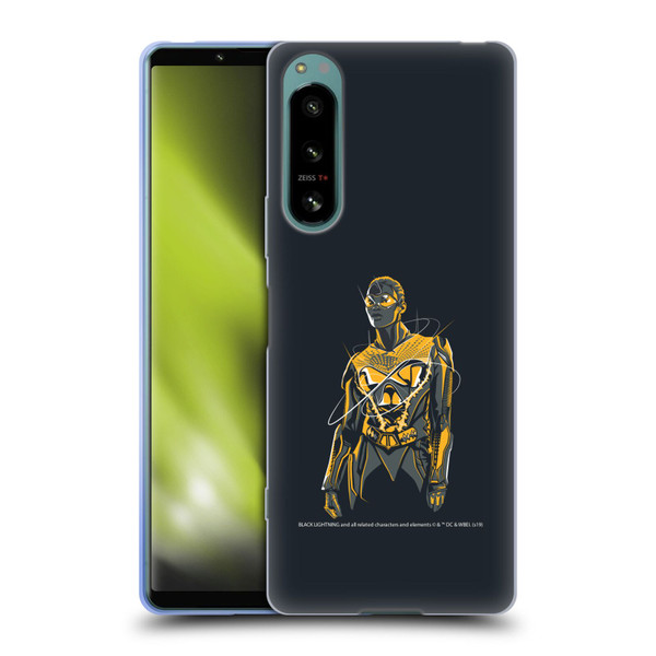 Black Lightning Key Art Thunder Soft Gel Case for Sony Xperia 5 IV