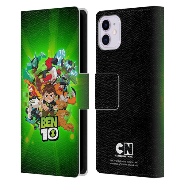 Ben 10: Animated Series Graphics Character Art Leather Book Wallet Case Cover For Apple iPhone 11