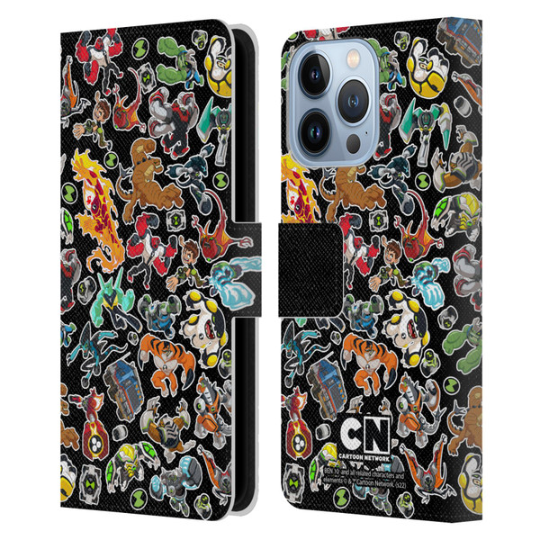 Ben 10: Animated Series Graphics Alien Pattern Leather Book Wallet Case Cover For Apple iPhone 13 Pro
