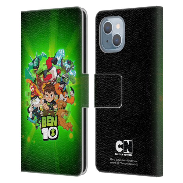 Ben 10: Animated Series Graphics Character Art Leather Book Wallet Case Cover For Apple iPhone 14