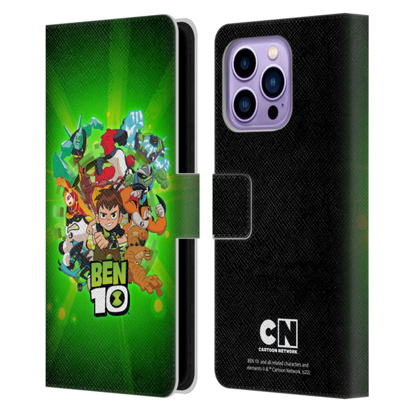 Ben 10: Animated Series Graphics Character Art Leather Book Wallet Case Cover For Apple iPhone 14 Pro Max