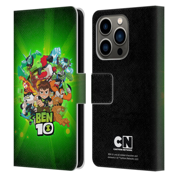Ben 10: Animated Series Graphics Character Art Leather Book Wallet Case Cover For Apple iPhone 14 Pro