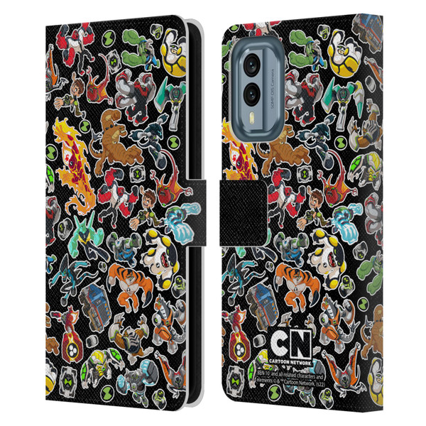 Ben 10: Animated Series Graphics Alien Pattern Leather Book Wallet Case Cover For Nokia X30