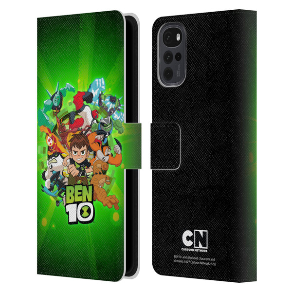 Ben 10: Animated Series Graphics Character Art Leather Book Wallet Case Cover For Motorola Moto G22