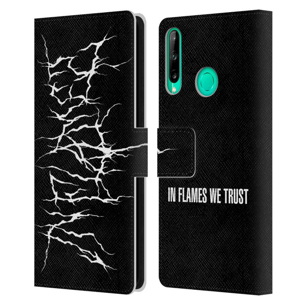 In Flames Metal Grunge Metal Logo Leather Book Wallet Case Cover For Huawei P40 lite E