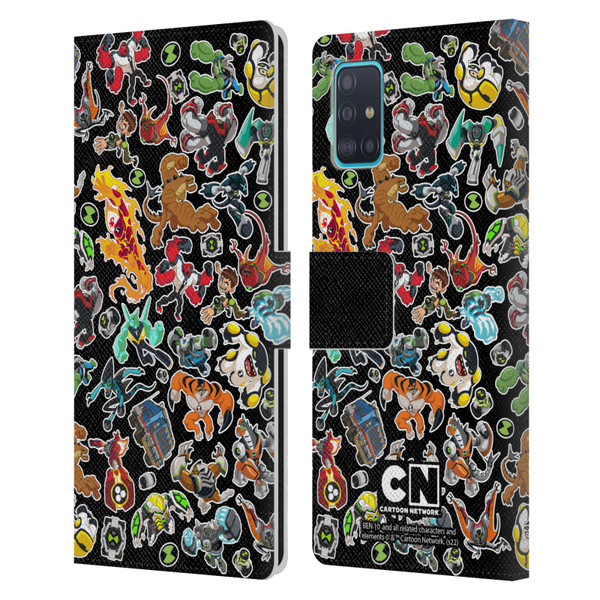Ben 10: Animated Series Graphics Alien Pattern Leather Book Wallet Case Cover For Samsung Galaxy A51 (2019)