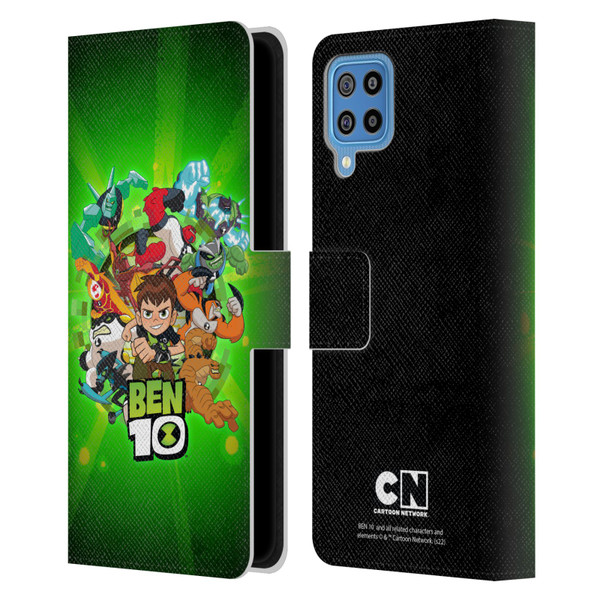 Ben 10: Animated Series Graphics Character Art Leather Book Wallet Case Cover For Samsung Galaxy F22 (2021)