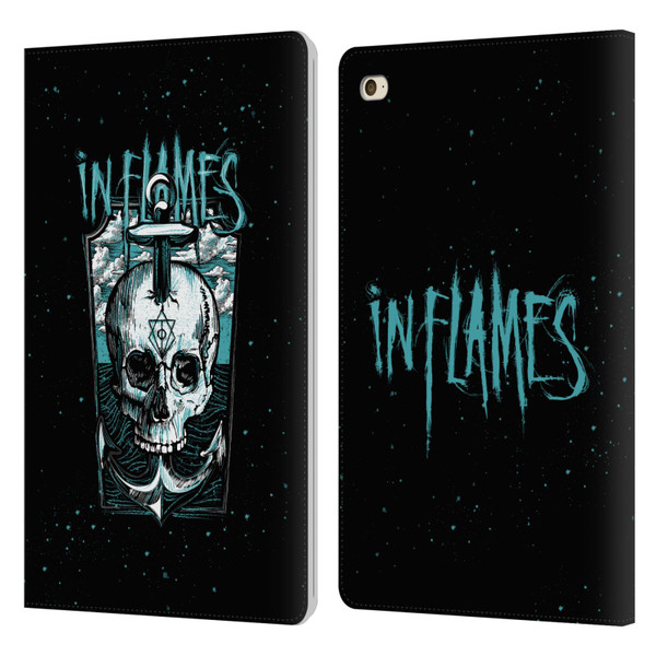 In Flames Metal Grunge Anchor Skull Leather Book Wallet Case Cover For Apple iPad mini 4