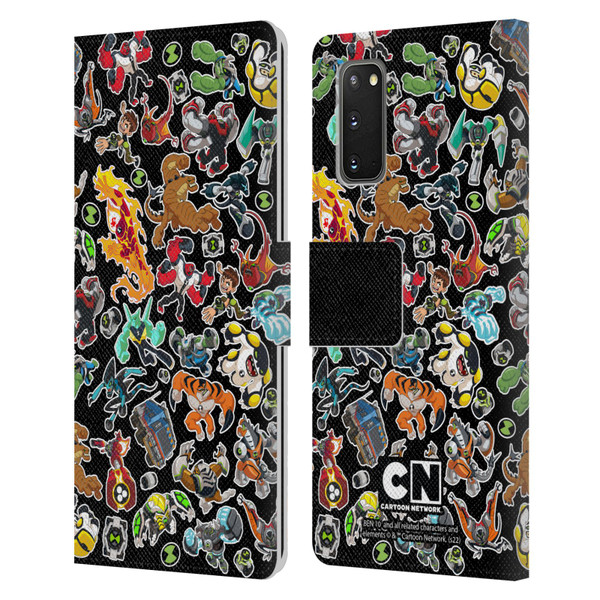 Ben 10: Animated Series Graphics Alien Pattern Leather Book Wallet Case Cover For Samsung Galaxy S20 / S20 5G