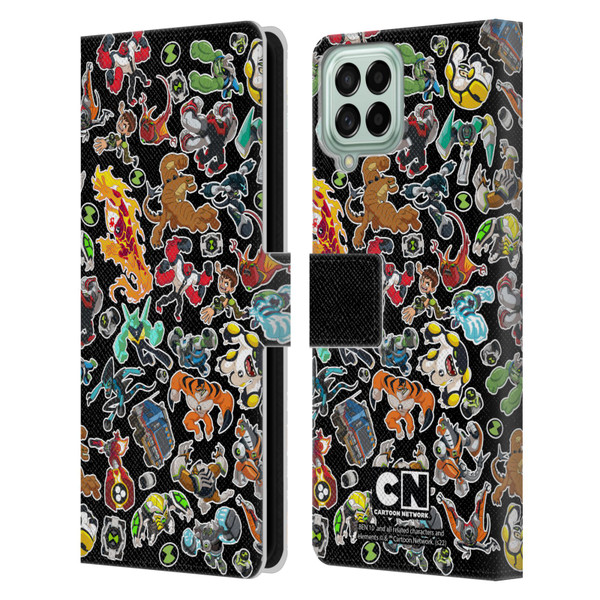 Ben 10: Animated Series Graphics Alien Pattern Leather Book Wallet Case Cover For Samsung Galaxy M33 (2022)