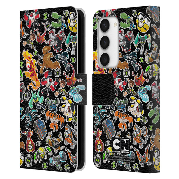 Ben 10: Animated Series Graphics Alien Pattern Leather Book Wallet Case Cover For Samsung Galaxy S23 5G