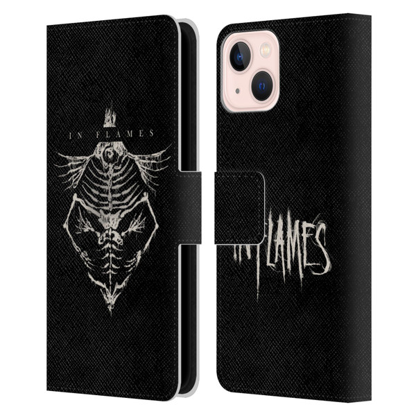 In Flames Metal Grunge Jesterhead Bones Leather Book Wallet Case Cover For Apple iPhone 13