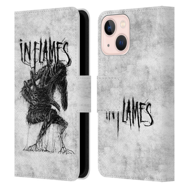 In Flames Metal Grunge Big Creature Leather Book Wallet Case Cover For Apple iPhone 13 Mini