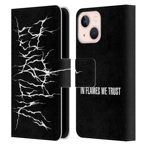 In Flames Metal Grunge Metal Logo Leather Book Wallet Case Cover For Apple iPhone 13 Mini