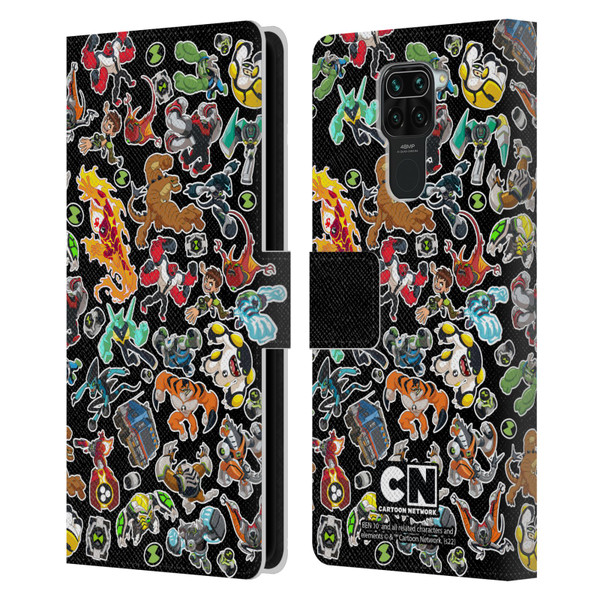 Ben 10: Animated Series Graphics Alien Pattern Leather Book Wallet Case Cover For Xiaomi Redmi Note 9 / Redmi 10X 4G