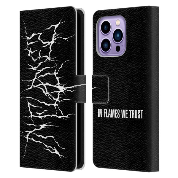 In Flames Metal Grunge Metal Logo Leather Book Wallet Case Cover For Apple iPhone 14 Pro Max